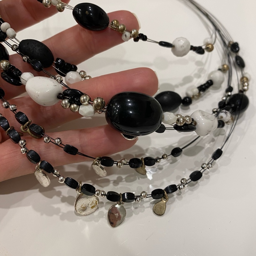 Black/white Beaded swag jewelry